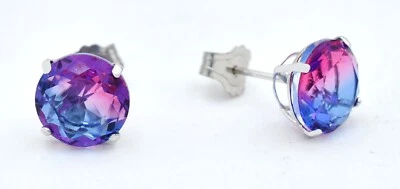 TOURMALINE  4.60 Cts STUD EARRINGS 14K WHITE GOLD - New With Tag - MADE IN USA - Image 1 of 3