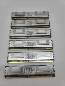 6x2GB (12GB) Kingston 9W657-NAA-INTC0F 2GB 2Rx4 PC2-5300F Memory - Picture 1 of 2