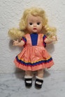 Nasb Nancy Ann Storybook Muffie Slw Doll Blonde Braids Blue Eyes with Red Outfit