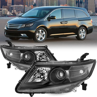 Par de faros esquineros halógenos negros transparentes para Honda Odyssey L+R 2011-2017 Foto 1 de 4