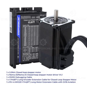 Motor paso a paso de 1 eje Nema23 de circuito cerrado 2 Nm motor paso a paso y servocontrolador kit CNC - Imagen 1 de 5