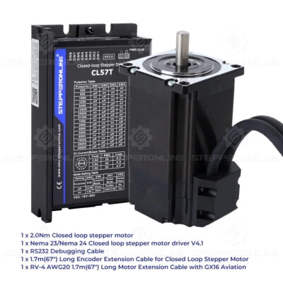 1 Achse Nema23 Closed loop Stepper Motor 2Nm Schrittmotor & Servo Driver CNC Kit - Bild 1 von 4