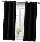 Solid Thermal Insulated Grommetout Curtains/Drapes 42Wx63l Inch|2 Panels Black