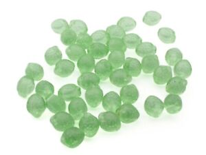 Lot (45) Czech transparent green fruit pendant glass beads 11mm 