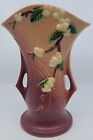 Vintage Roseville USA Snowberry Dusty Rose Vase IV2-9 Beautiful Antique Pottery 