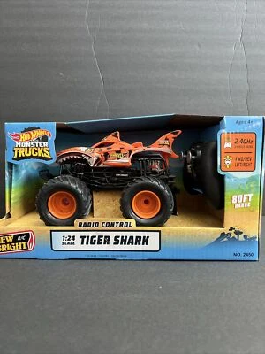 HOT WHEELS Tiger Shark RC 1:24 Radio Control 2.4 GHz 80ft Range Monster Truck - Image 1 of 4
