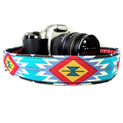 Southwest Camera Strap -Turquoise Tribal Camera Strap -Double Padded Comfortable - Image 1 of 4