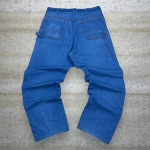 True Vintage Big Mac Carpenter Jeans 36x32 Baggy Wide Leg Dark Wash Made USA 90s - Picture 1 of 4