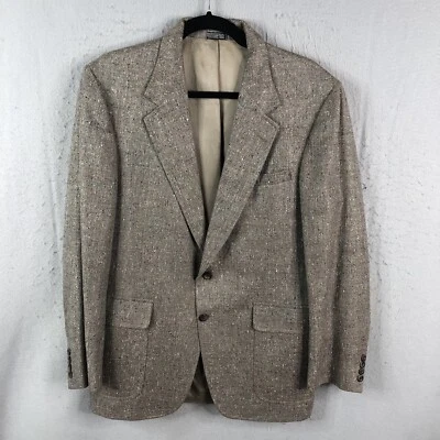 Vintage Christian Brooks Blazer Mens 42 Grey 100% Silk Sport Coat Jacket Career - Image 1 of 4