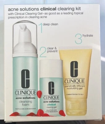 CLINIQUE Acne Solutions Clinical Clearing Gel+Cleansing Foam+Moisturizer 3pc - Image 1 of 2