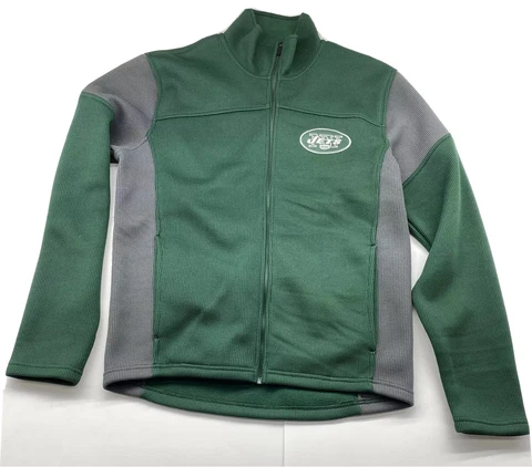 NFL Mens New York Jets Embroidered Logo Full Zip Knit Sweater Fleece Jacket M Cover