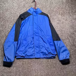 Chaqueta cortavientos vintage Marlboro para hombre mediana azul negra manga larga cremallera completa - Imagen 1 de 9