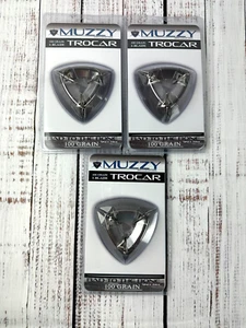 3 packs Muzzy 3 BLADE Trocar 100 Grain Archery Hunting Fixed Broadhead - Picture 1 of 3