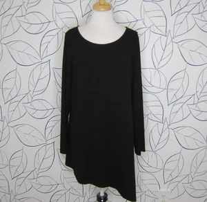 Eileen Fisher Women's XL Black Jersey Asymmetric Tunic Top Long Sleeve Stretch - Picture 1 of 9