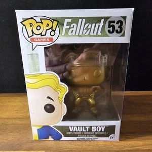 Fallout - Vault Boy (Gold) US Exclusive Pop! Viny 2016 - Picture 1 of 7