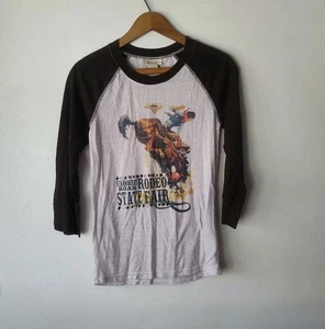 Camiseta para mujer Ariat raglán rodeo caballos talla mediana occidental - Imagen 1 de 10