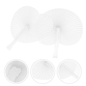 20 Pcs Paper Fan Plastic Handle Heart Shape Decoration White Folding Fans - Bild 1 von 12
