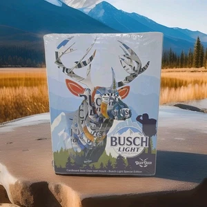 BEER DEER Busch Light Deer Head 3D Camo Cardboard Mount Wall Art Special Edition - Picture 1 of 9