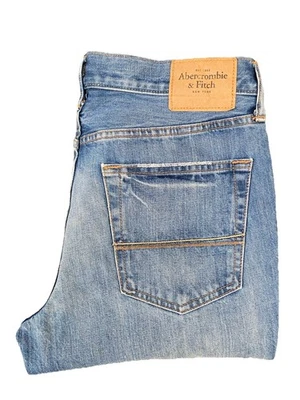 Abercrombie & Fitch Mens Jeans W32 L34 Light Wash Straight Fit Classic Denim - Image 1 of 4