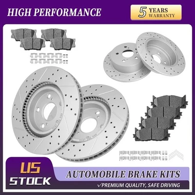 Front & Rear Drilled Rotor Brake Pad For Toyota Camry Avalon LEXUS ES350 ES300H - Изображение 1 из 4