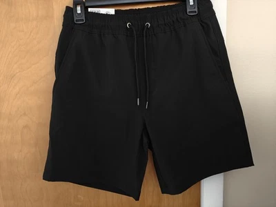 Member's Mark Men's Black Tech Shorts UPF 30 Drawstring Polyester Size Small New - Image 1 of 4