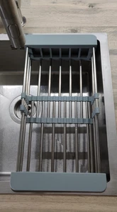 Adjustable Stainless Steel Kitchen Dish Drying Sink Rack Drain Strainer Basket - Picture 1 of 7