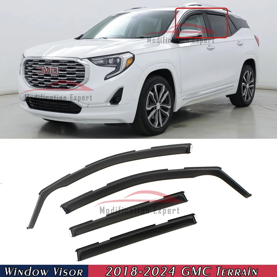 Protectores de lluvia en canal para GMC Terrain 2018-2024 viseras de ventana pantalla de ventilación Foto 1 de 4