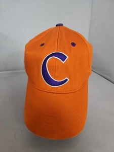Clemson Tigers C Baseball Hat Orange Hook & Loop Adjustable One Size Fit Cap - Picture 1 of 3