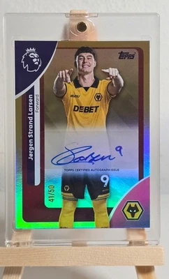 Topps Premier League 2026 Wolves Jorgen Strand Larsen Auto Numbered 41/50 - Image 1 of 2