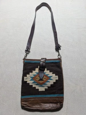 McFadin Diseñador Nativo Azteca Caballo Manta Cuero Hombro Bandolera Bolso Cartera  Foto 1 de 4