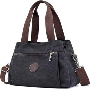 DOURR Hobo Handbags Canvas Crossbody Bag for Women, Multi Compartment Tote Purse - Picture 1 of 6