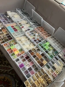 38 Cases Beads, VINTAGE BEADS Jewelry Making Wholesale Old Store Inventory PLUS - Picture 1 of 24