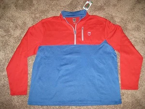 Sir Nick Faldo weinrot & grün 1/4-Reißverschluss Pullover Golfjacke L LG ROT BLAU $ 75 1/2 - Bild 1 von 6