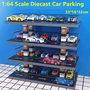 Wood Toy Car Display Case 1/64 Scale Diecast Toy Car Parking Garage for 40 Cars - Picture 1 of 12