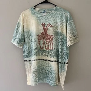 Deep Sea Mens Casual Crew Neck Giraffe Print T Shirt Multicolor Size Medium - Picture 1 of 6