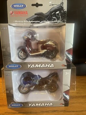 Welly Collection Yamaha No.12806 2008 YZF-R1 Motorcycle 1/18 + VINO SCOOTER L-22 - Image 1 of 4