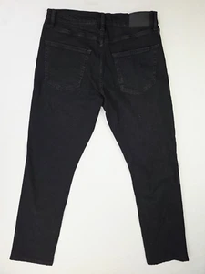 Lucky Brand Size 32X32 Men 410 Athletic Straight Black Denim 5 Pocket Logo Jeans - Picture 1 of 13