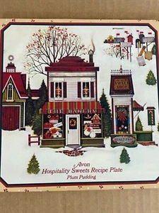 Avon Vintage 1982 Hospitality Süßigkeiten Rezeptteller Pflaumenpudding mit Box - Bild 1 von 3