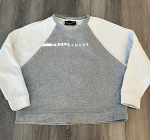 Under Armour Loose Fit Girls Youth L White Long Sleeve Shirt Top Athletic - Picture 1 of 3