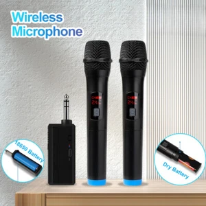 Wireless Microphone 2 Channels Fixed Frequency Handheld Mic Micphone for Church - Picture 1 of 10