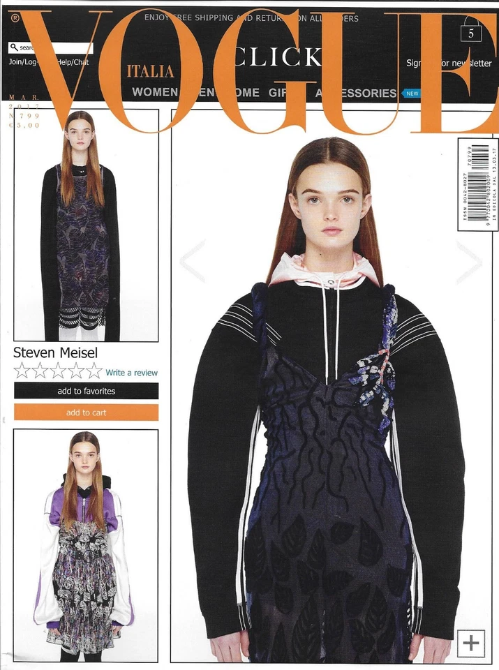 Vogue Magazine Fashion Dresses Jewelry Accessories Bianca Balti Modern Attitude. - Image 1 of 4