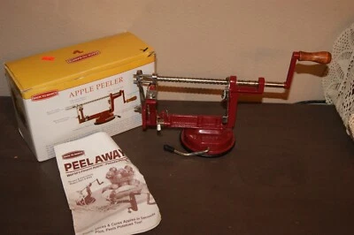 Apple Peeler Corer Potato Peeler, Back To Basics Cast Iron Red Enamel - Image 1 of 4