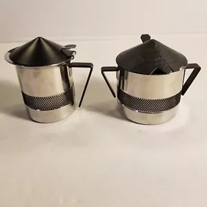 Cream And Sugar Set Made In Italy 18/10 Stainless Steel - Picture 1 of 19