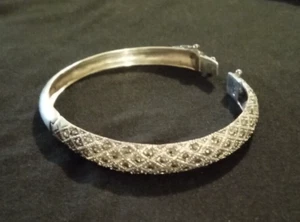 Sterling Silber und Markasiten Armreif Armband mit Verschluss - Bild 1 von 5