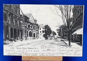 Antique 1907 View of Spring Street Newton New Jersey Postcard Undivided Posted - Picture 1 of 4