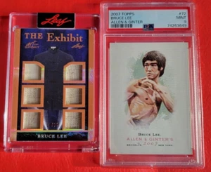BRUCE LEE WORN RELIC CARD 6 PIECE #d15/25 & TOPPS ALLEN GINTER ROOKIE CARD PSA 9 - Picture 1 of 7