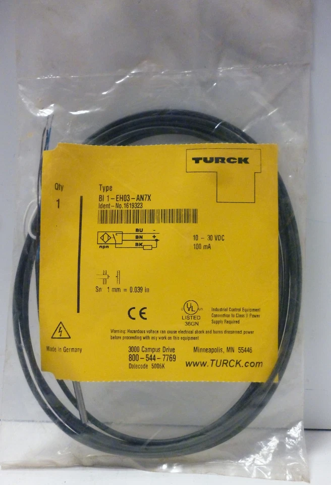 Turck BI1-EH03-AN7X Inductive Proximity Sensor - Image 1 of 4