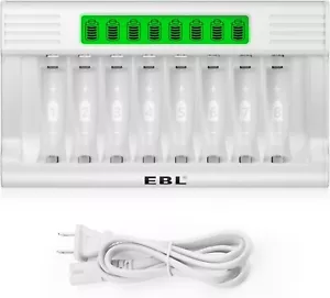 EBL 8-Bay AA AAA Battery Charger for NiMH AA AAA Rechargeable Batteries - Picture 1 of 12