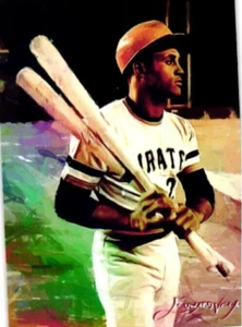 Roberto Clemente 2018 Artist Signed Limited Edition Print Card 33 of 50 - Bild 1 von 4