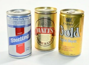3 vintage Pull tab top beer can Matts Sterling, Gold Light Beer  - Picture 1 of 4